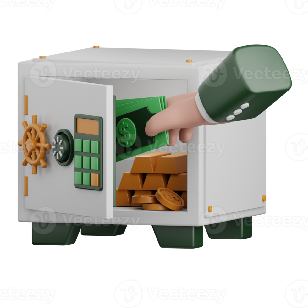 3d rendering saving money isolated useful for banking, money, currency, finance and business design png