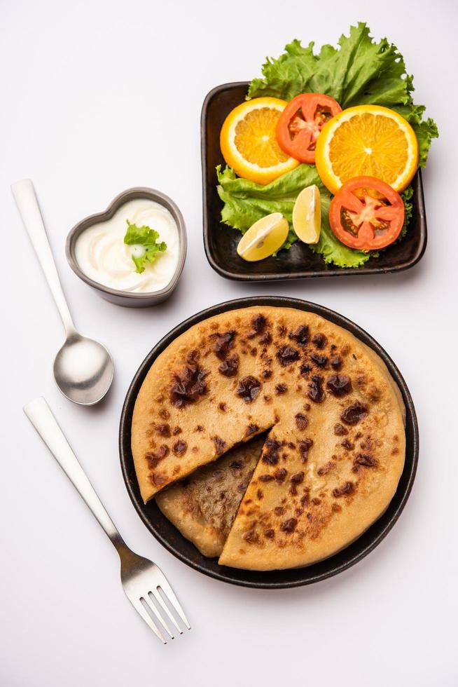 Keema Paratha, Chicken or mutton Mince Stuffed flatbread photo
