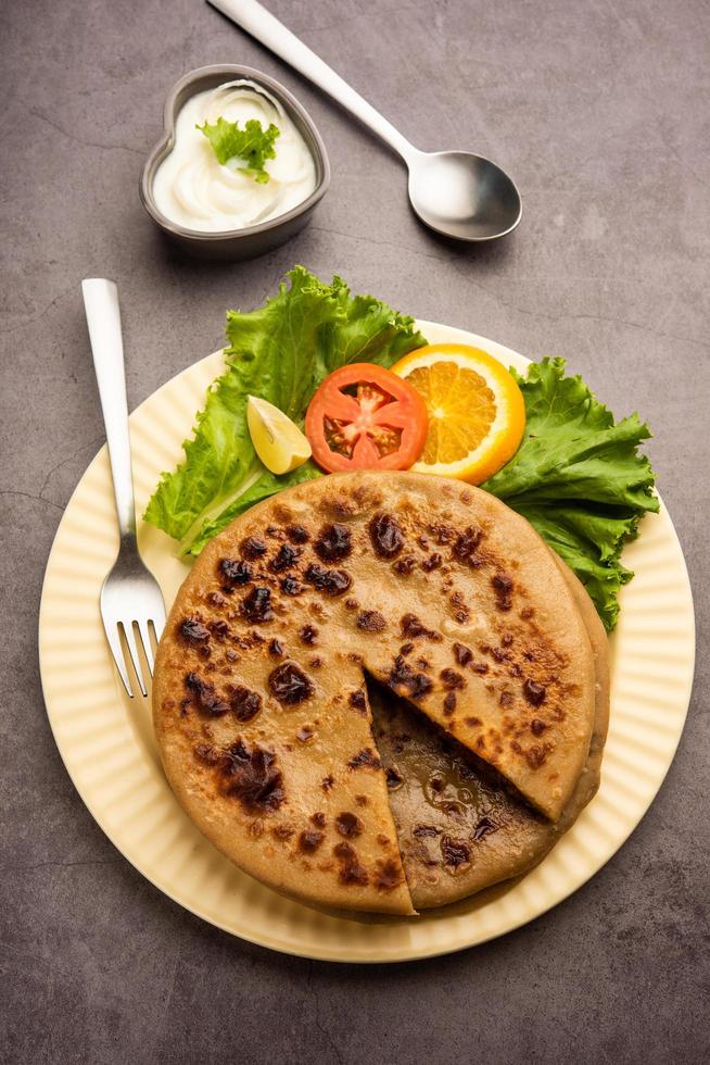 Keema Paratha, Chicken or mutton Mince Stuffed flatbread photo