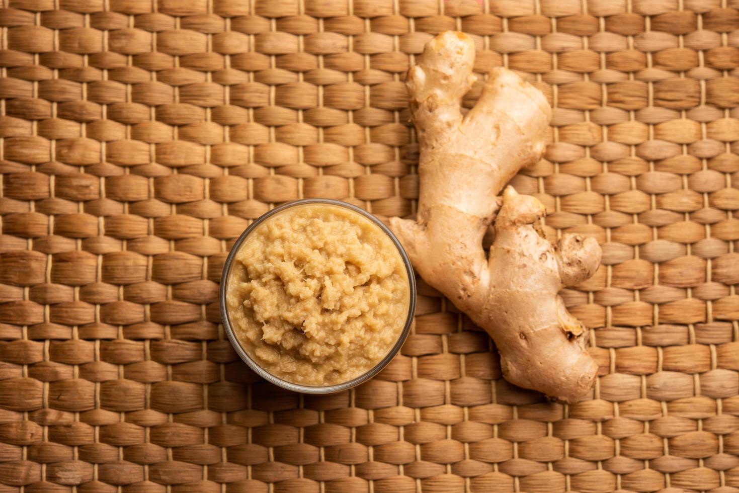 Ginger paste or mashed adrak photo