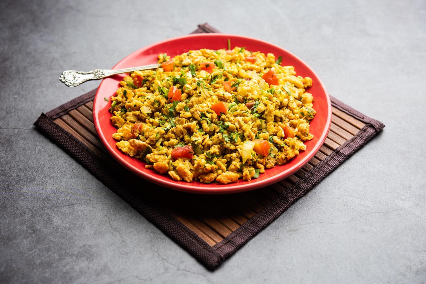 anda bhurji or masala scrambled egg photo