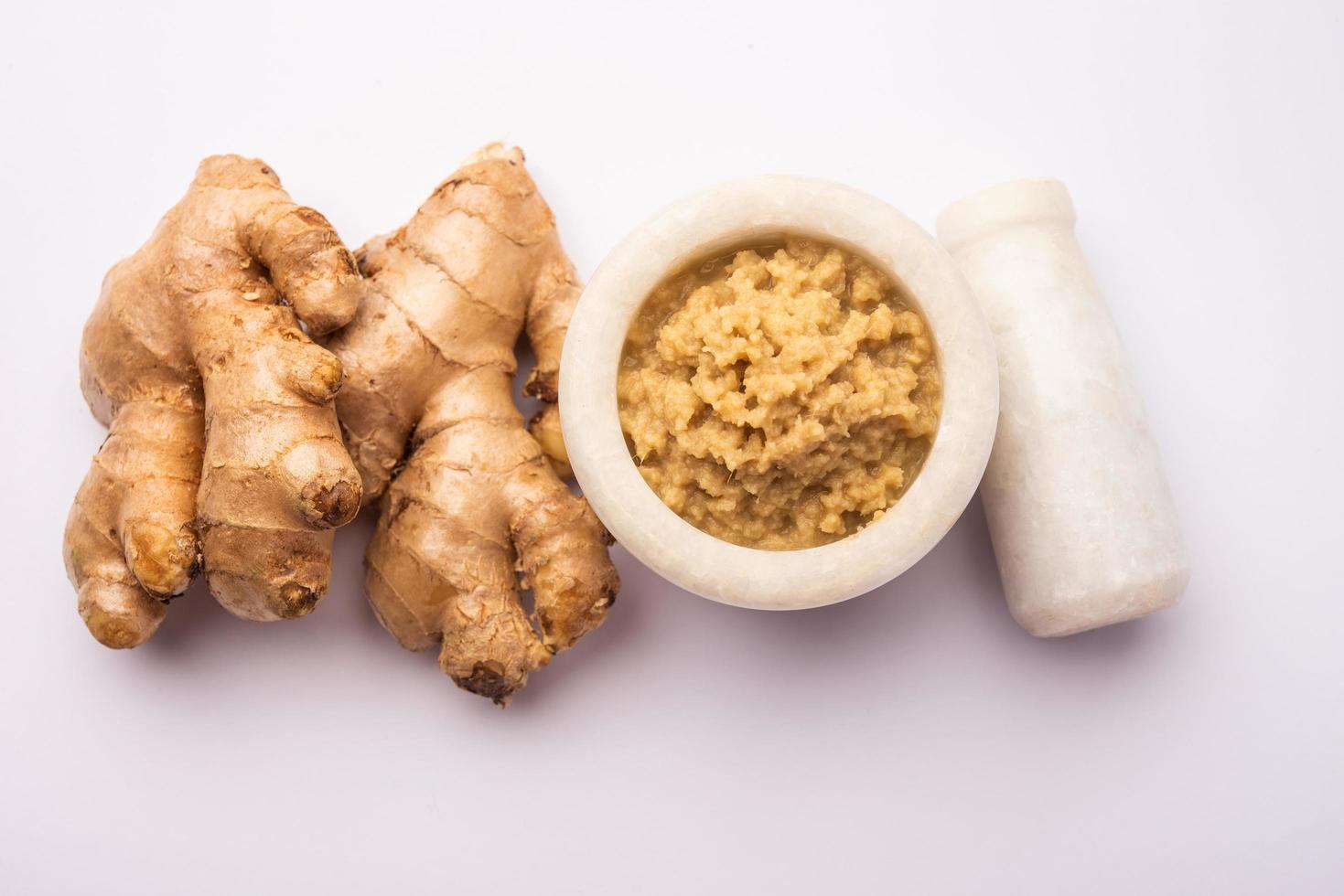 Ginger paste or mashed adrak photo