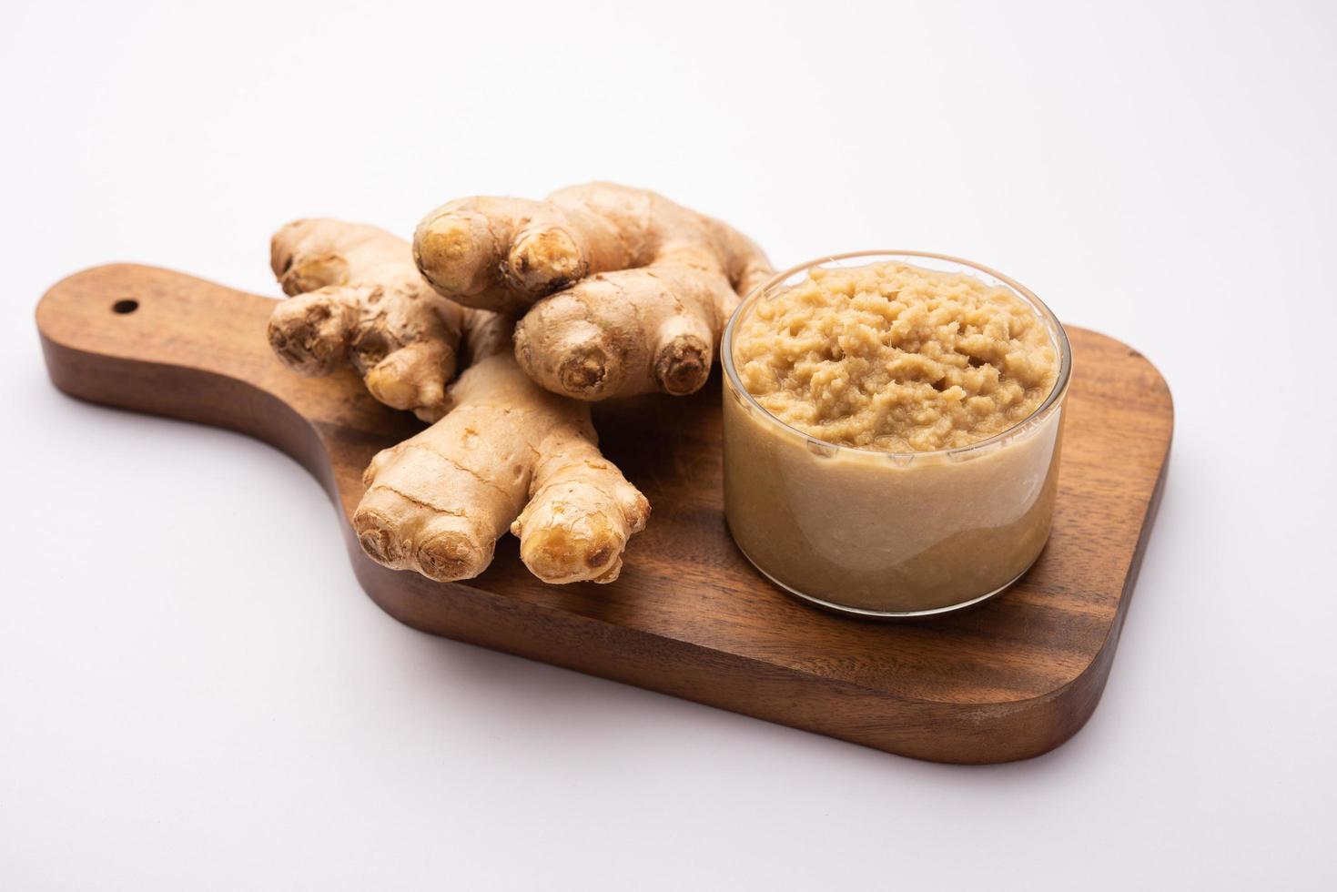 Ginger paste or mashed adrak photo