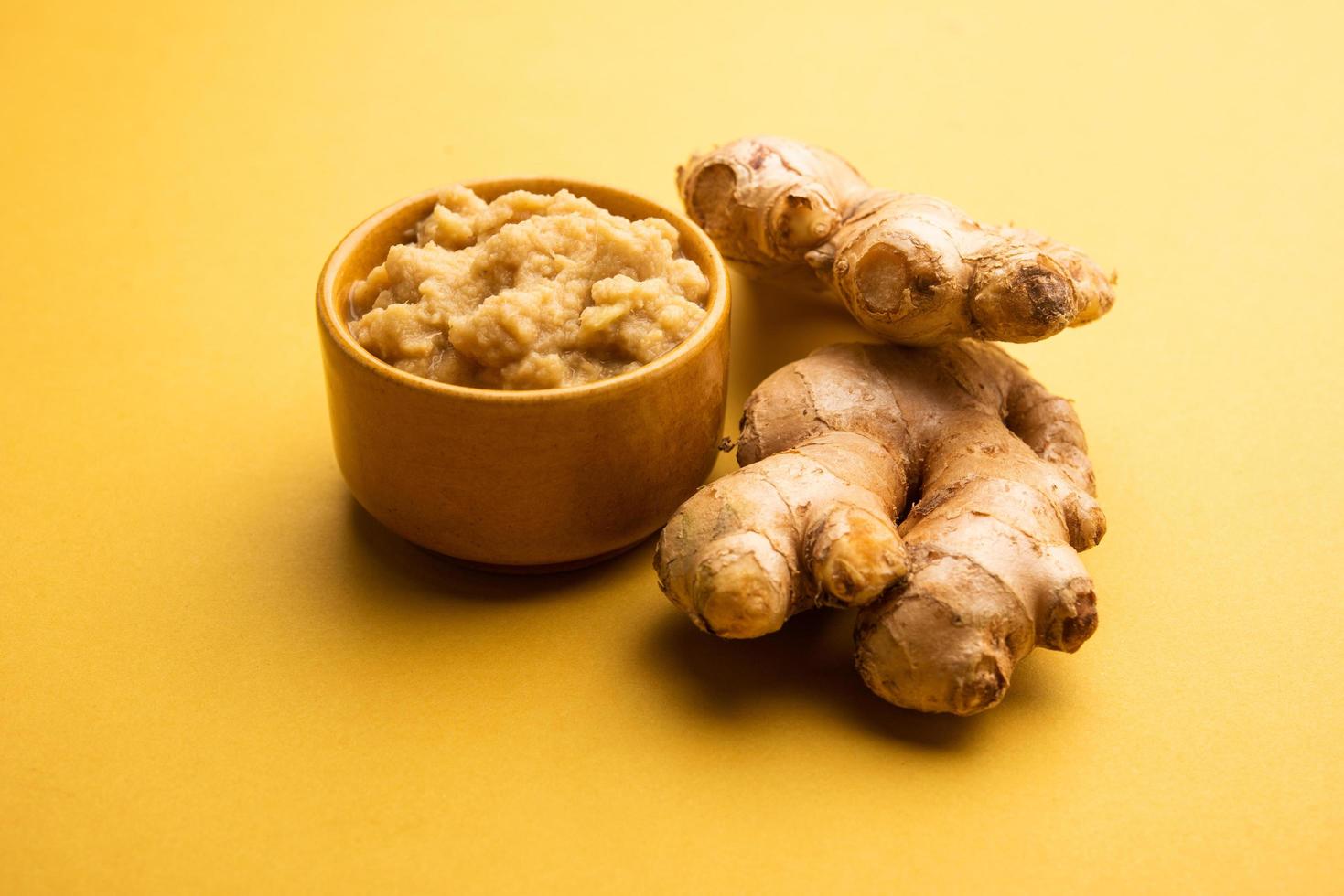 Ginger paste or mashed adrak photo