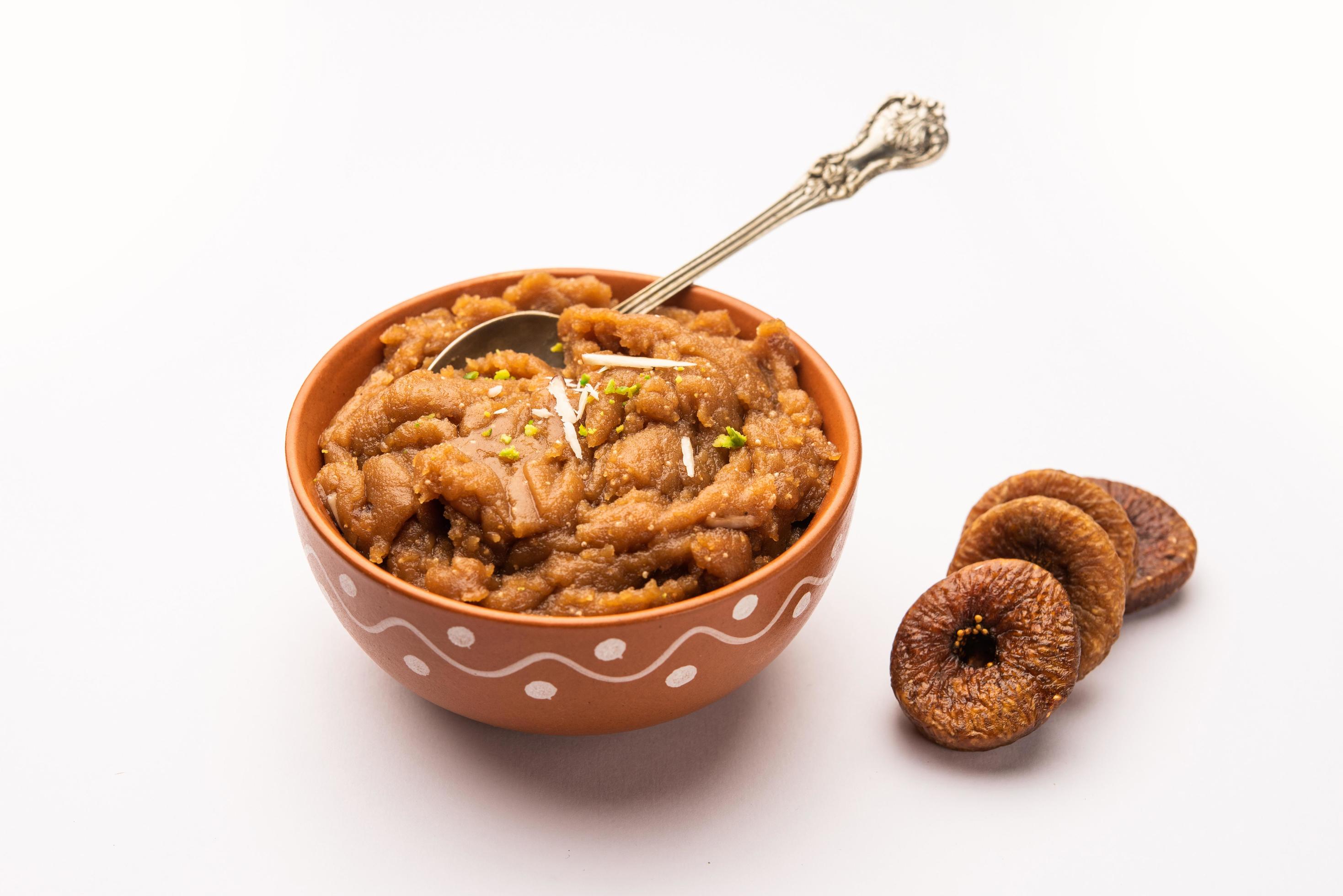 Anjeer ka halwa or Fig sheera or halva 16585454 Stock Photo at Vecteezy