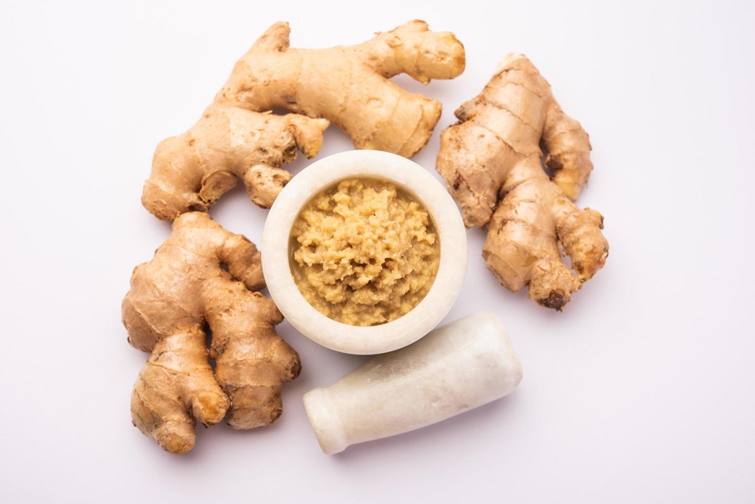 Ginger paste or mashed adrak photo