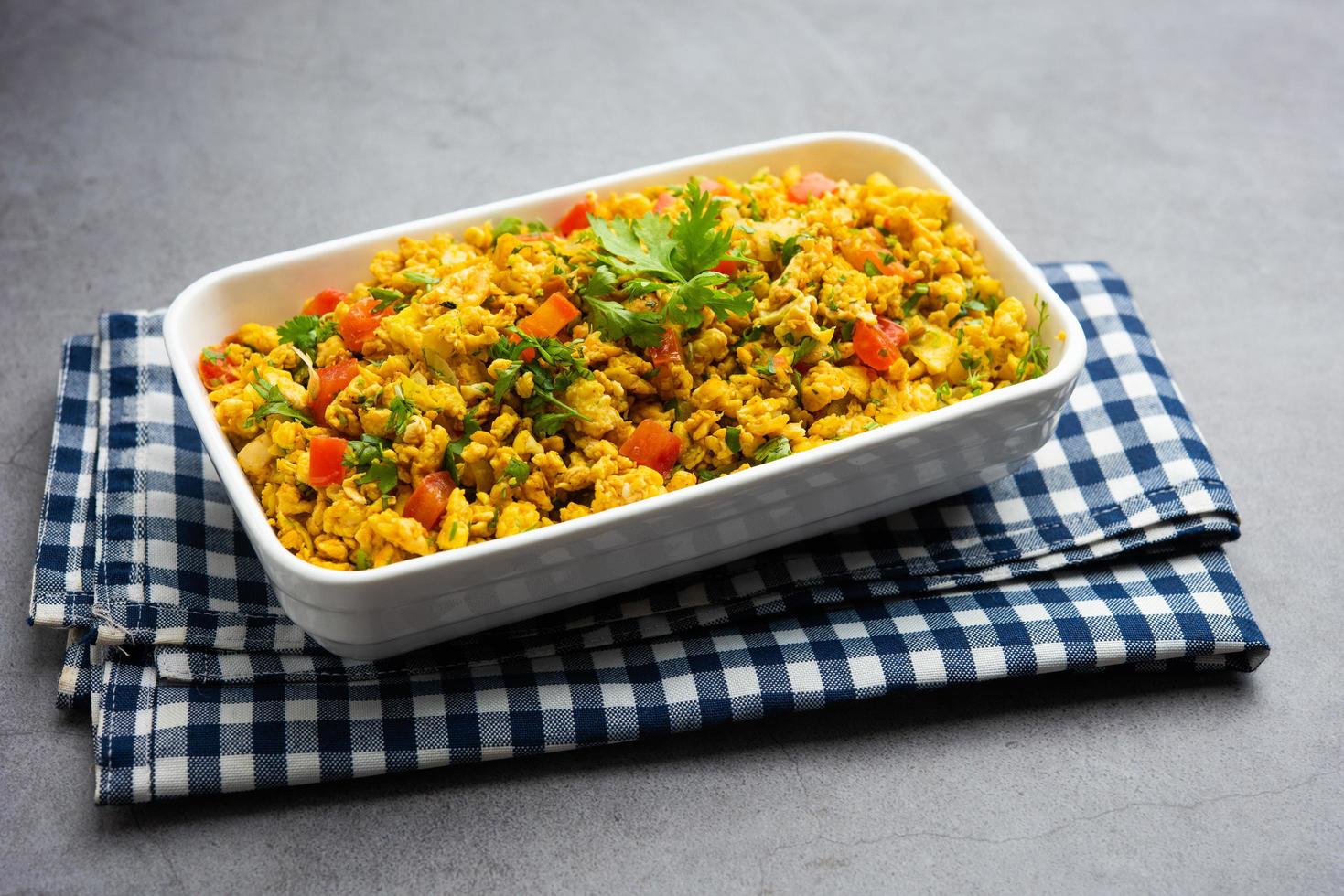 anda bhurji or masala scrambled egg photo