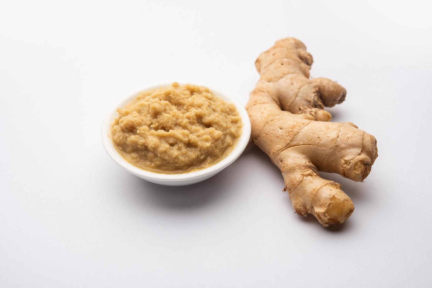 Ginger paste or mashed adrak photo