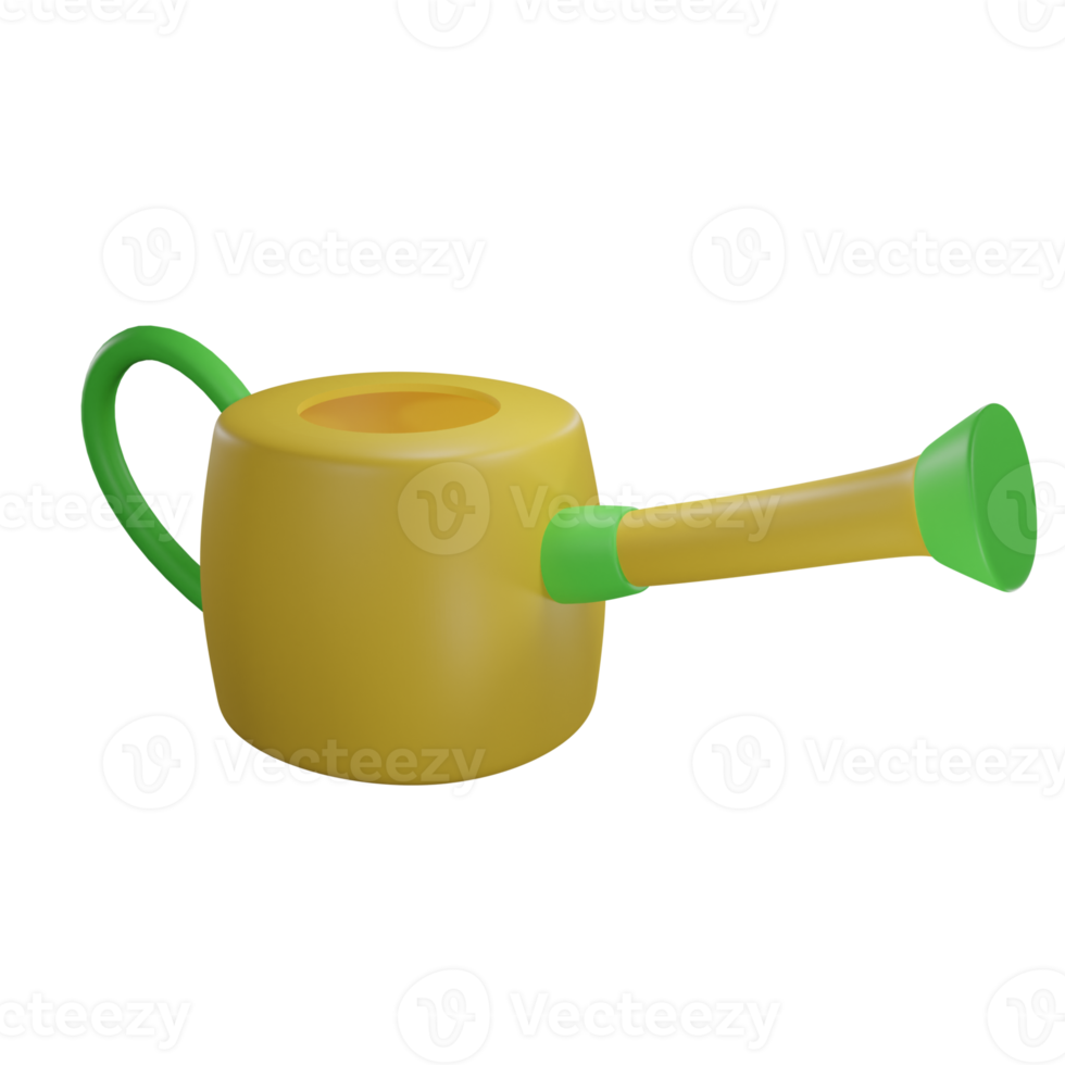 3d watering can left view with transparent background png