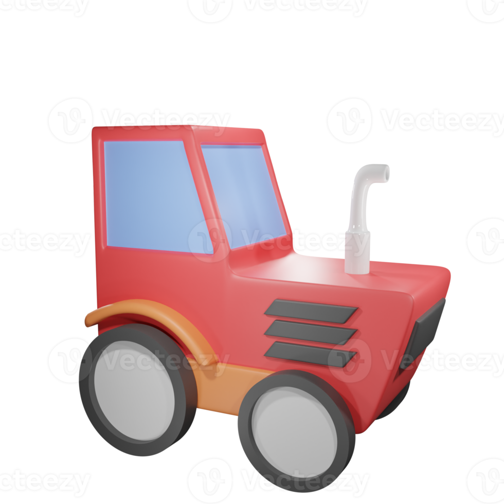 vue droite du tracteur 3d avec fond transparent png