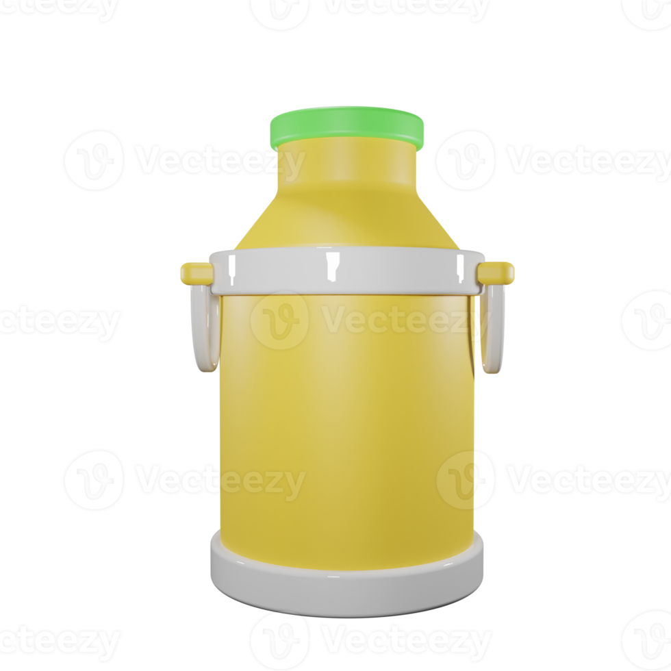 3d Milk Container front view with transparent background png
