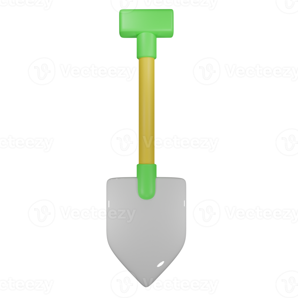 3D-Schaufel Vorderansicht mit transparentem Hintergrund png