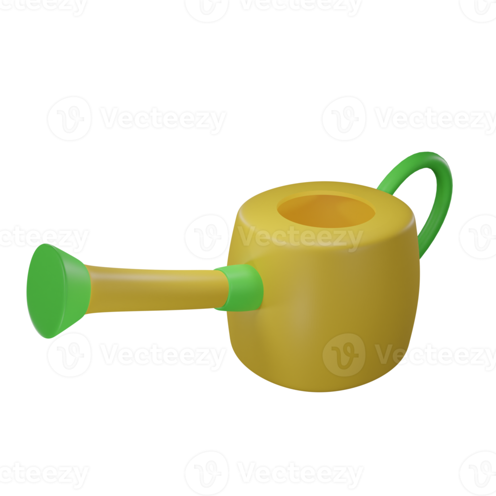 3d watering can right view with transparent background png
