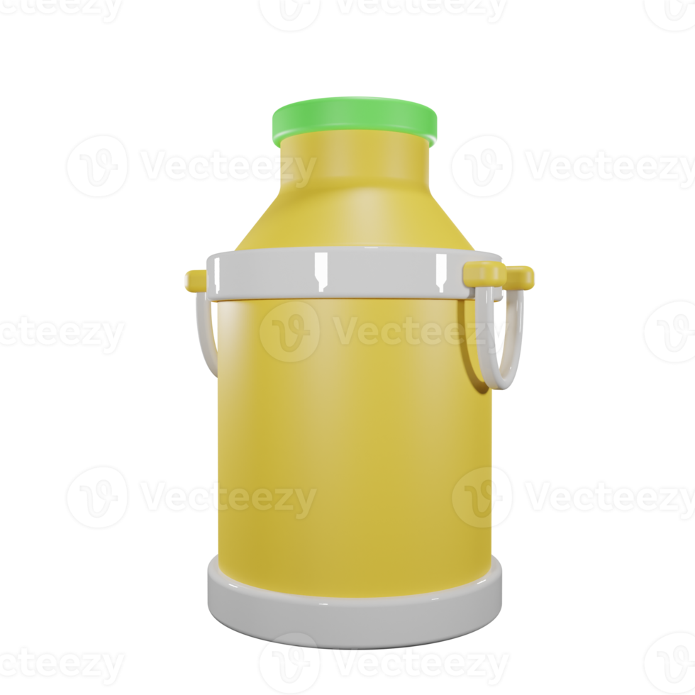 3d Milk Container side view with transparent background png