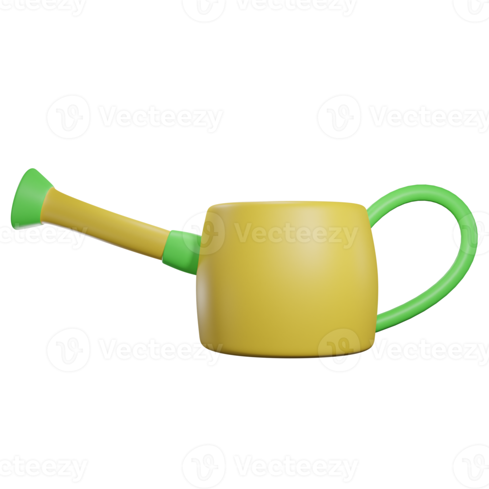 3d watering can right view with transparent background png