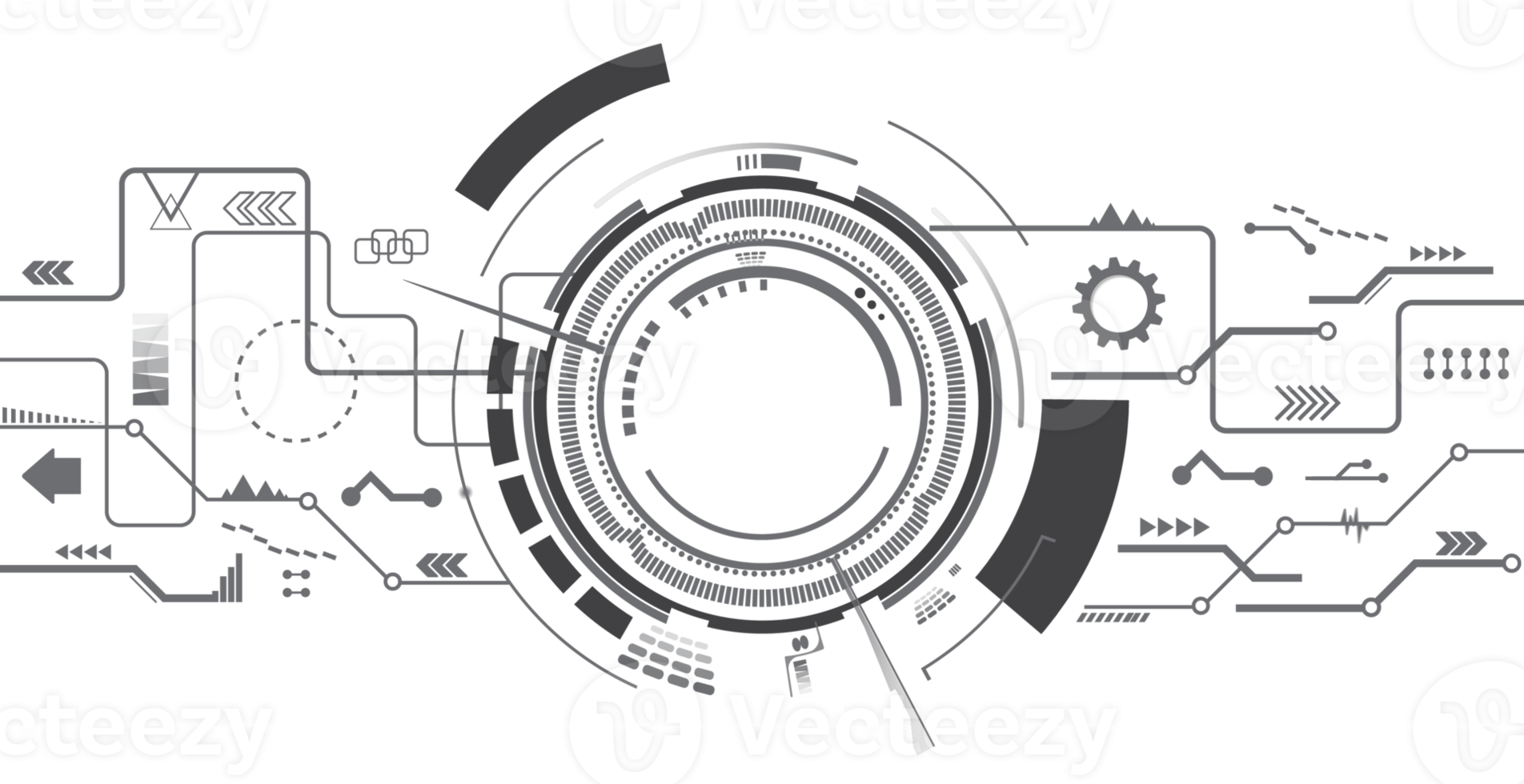 Abstract technological background with various technological elements. Structure pattern technology png