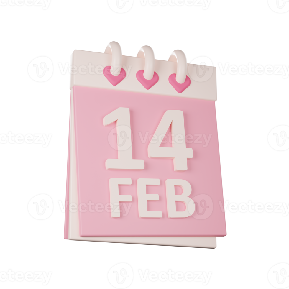 Calendar 14 february, Valentine's Day png