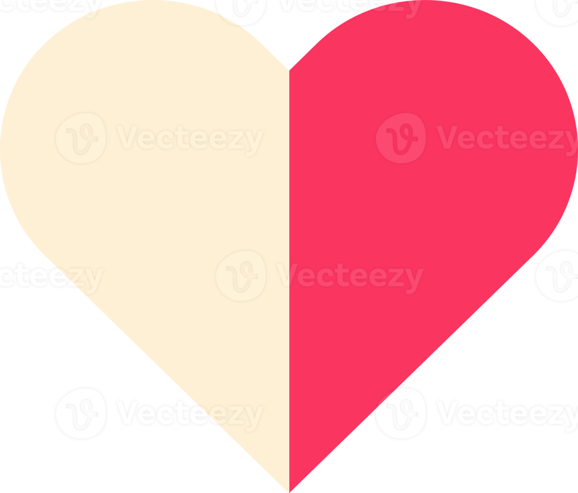 Love symbol in geometric shape for design element png