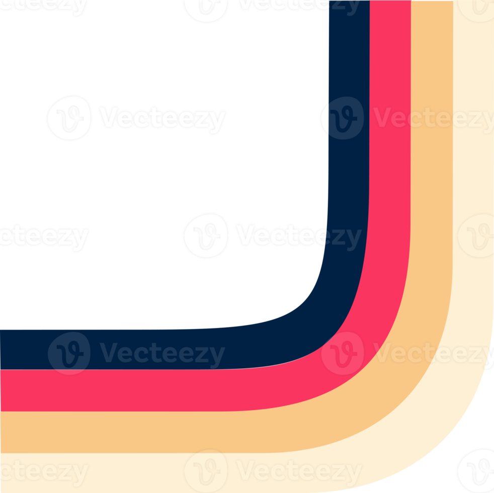 Retro line in geometric shape design png