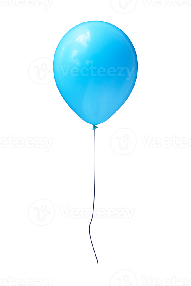 Helium balloon in blue color with a rope isolated background png