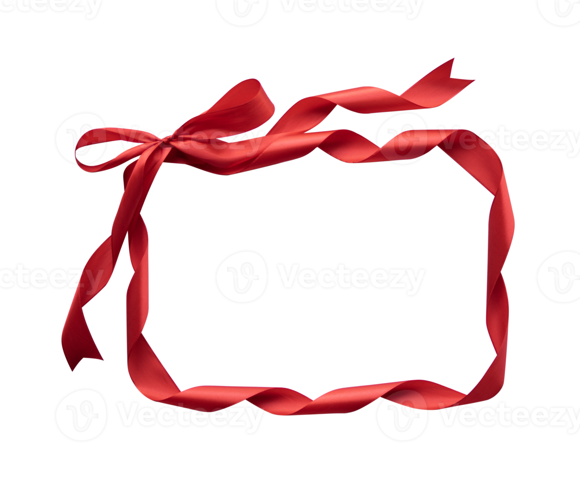 roter Bandrahmen mit Schleife in rechteckiger Form isoliert png