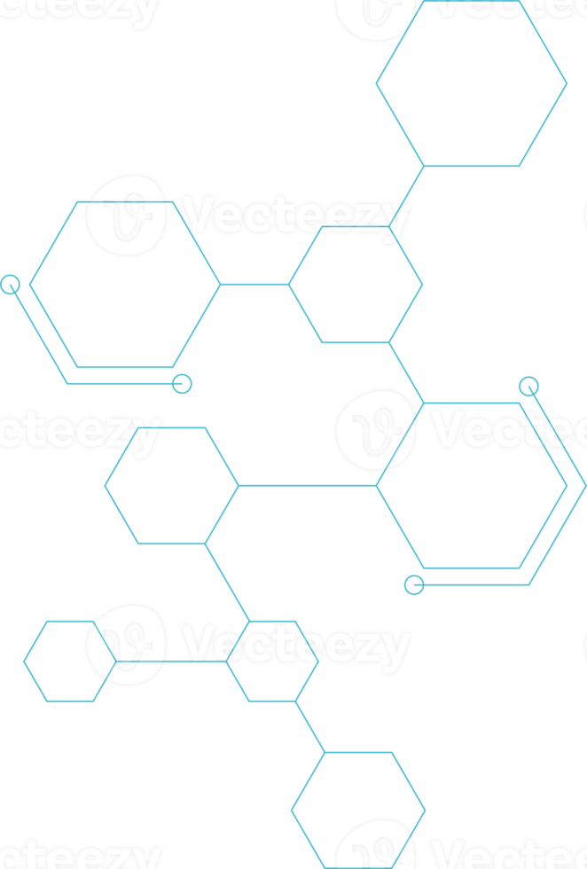 Abstract hexagon shape for minimalist technology design element png