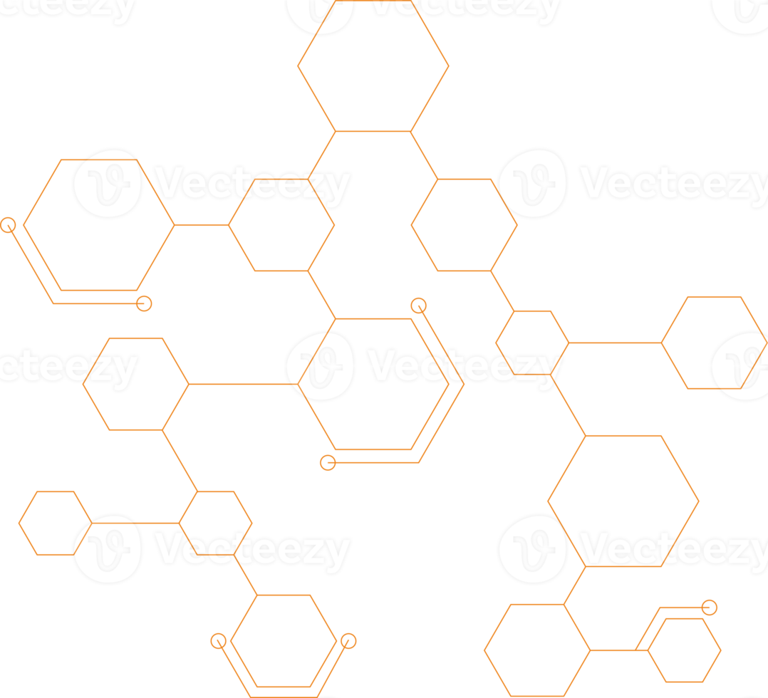 Abstract hexagon shape for minimalist technology design element png