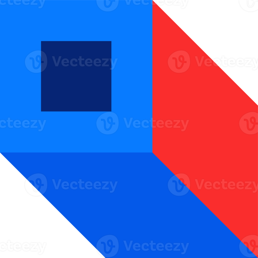 Abstract square flat 3d for design element png
