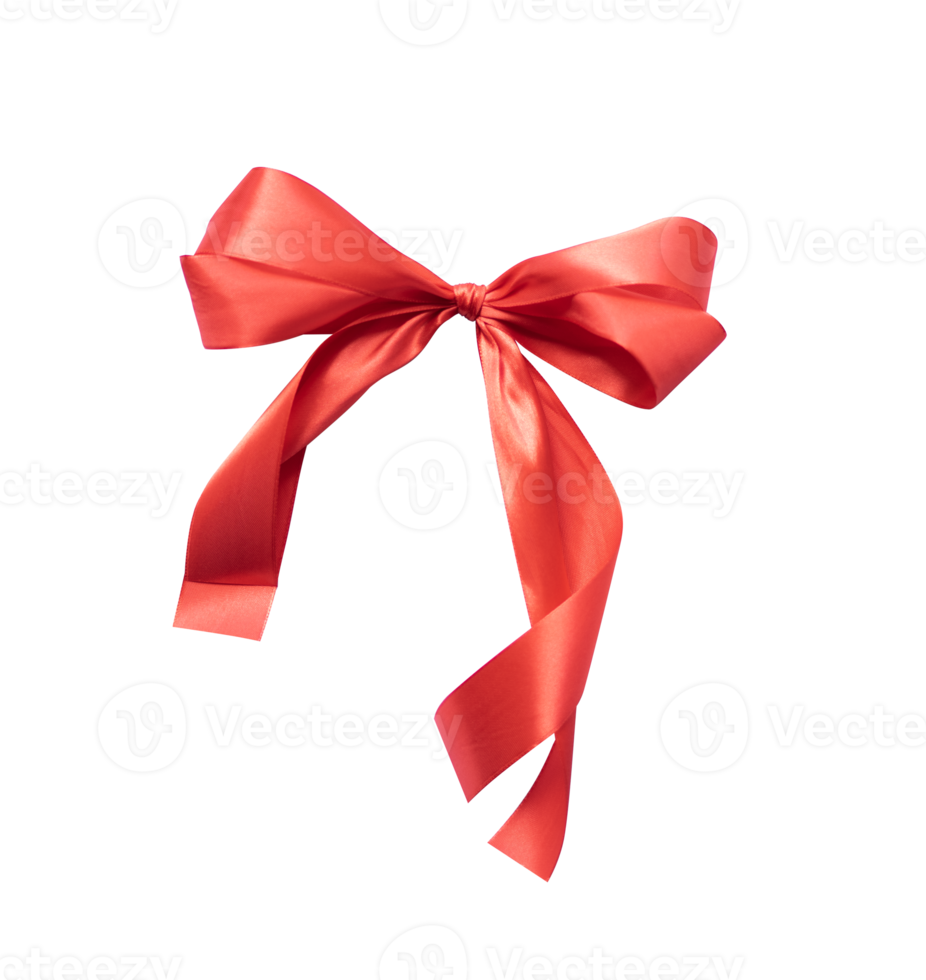 Sweet red ribbon bow tie for ornament png