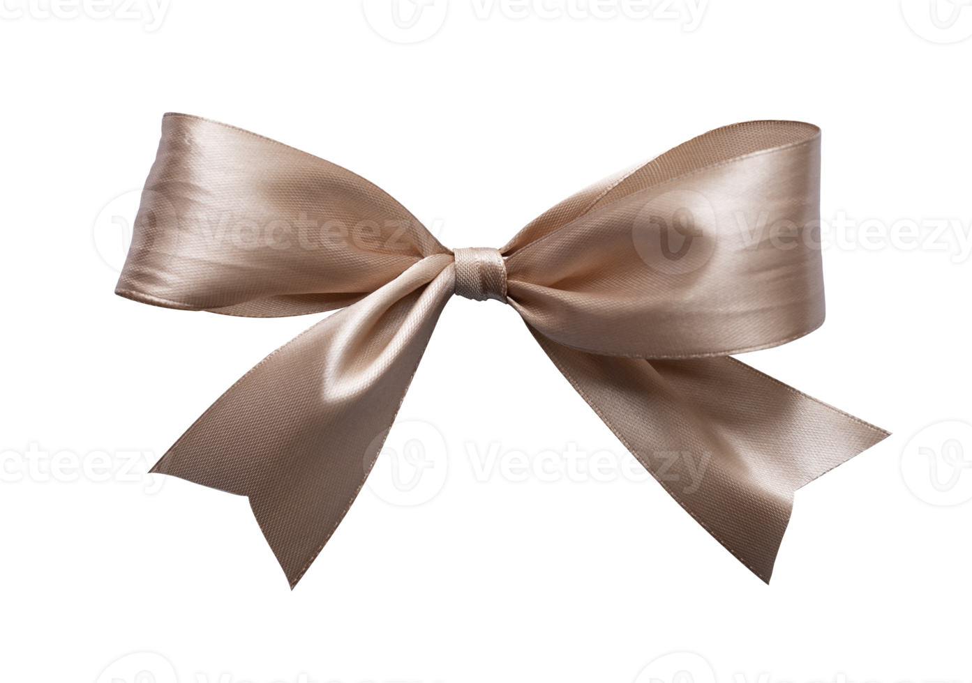 Elegance bow for wrap gift box and ornament. Shiny brown ribbon isolated background png