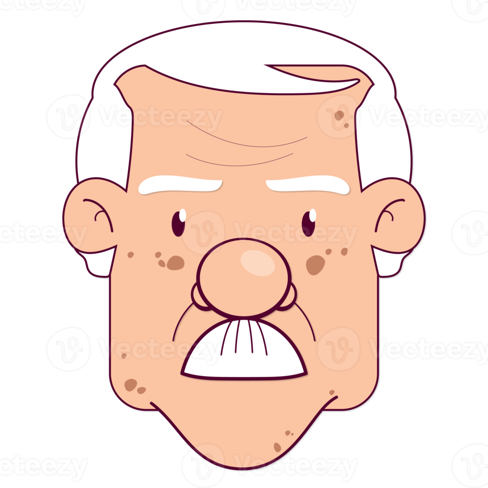 oldman doubt face cartoon cute png