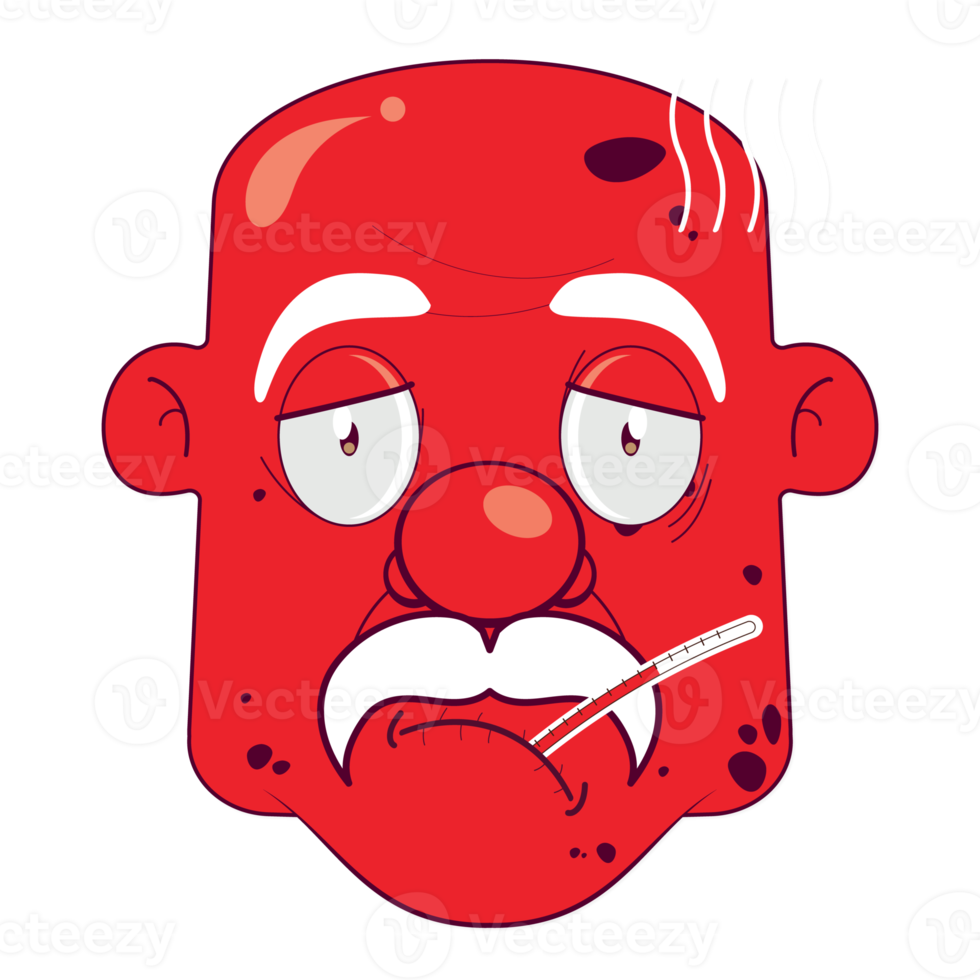 oldman bald sick face cartoon cute png