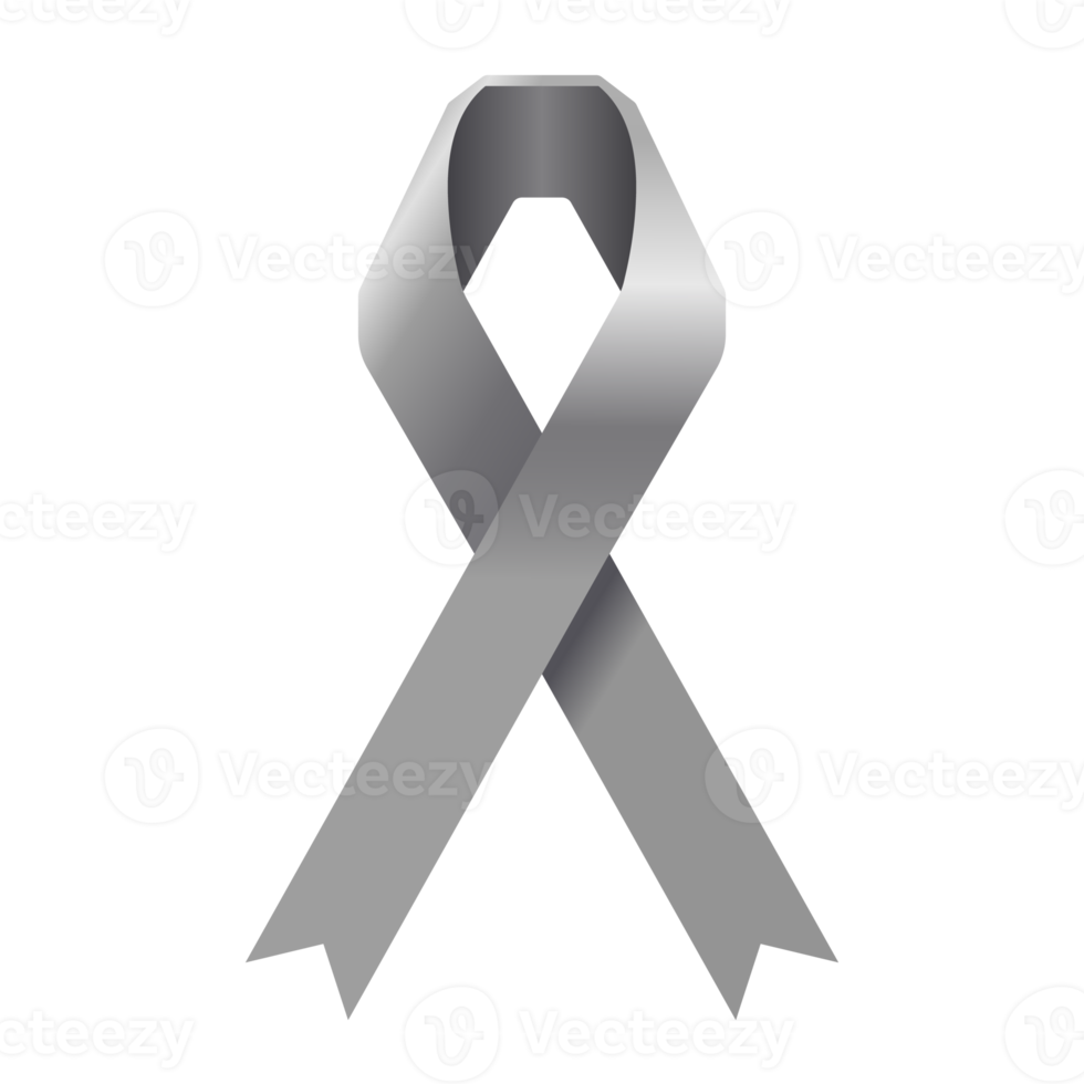 gray ribbon for brain cancer png