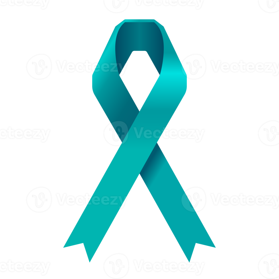 teal ribbon for ovarian cancer png