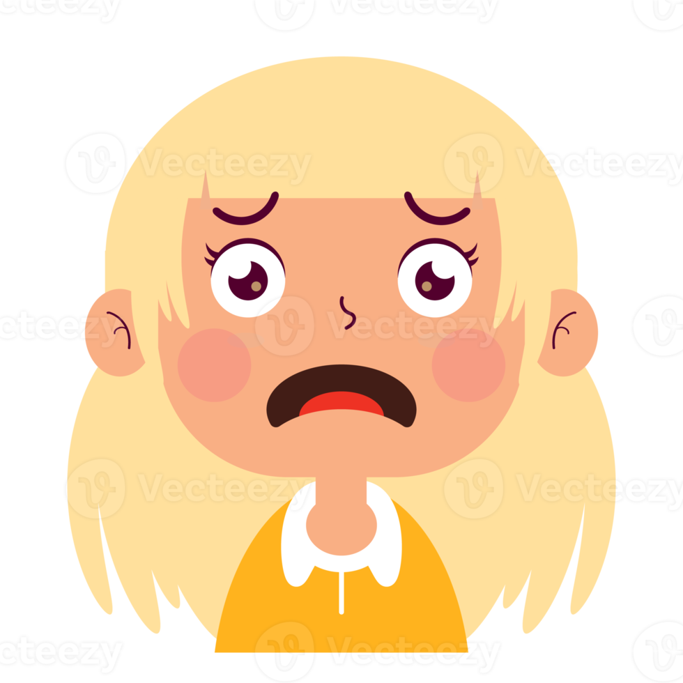 girl surprised face cartoon cute png