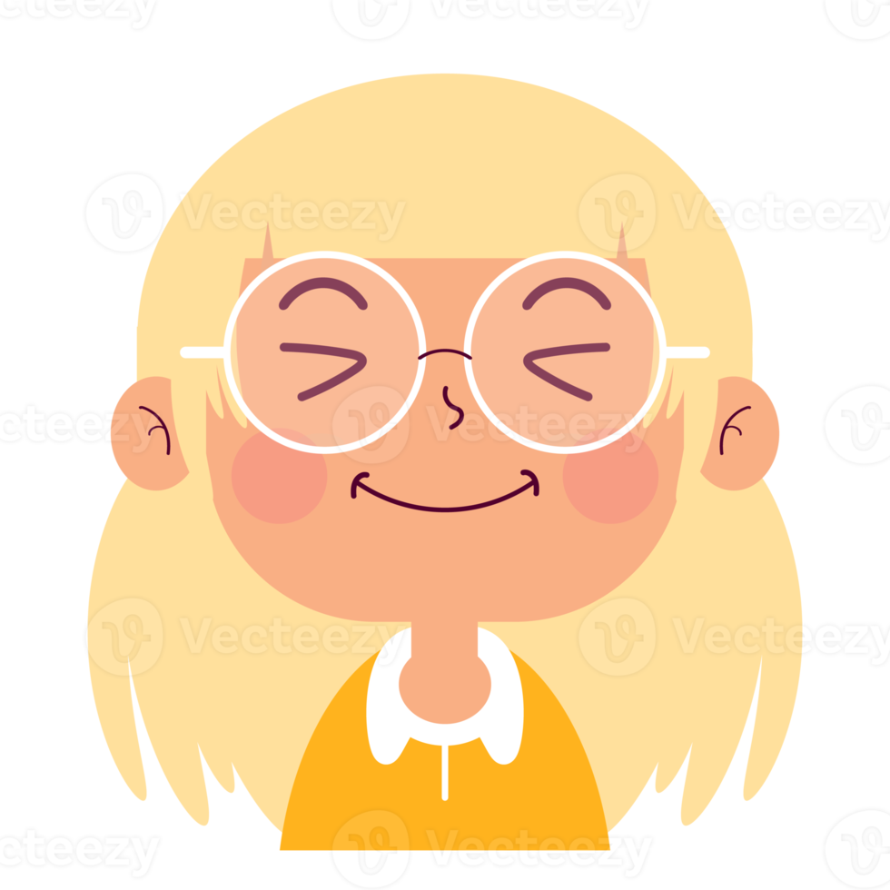 girl happy face cartoon cute png