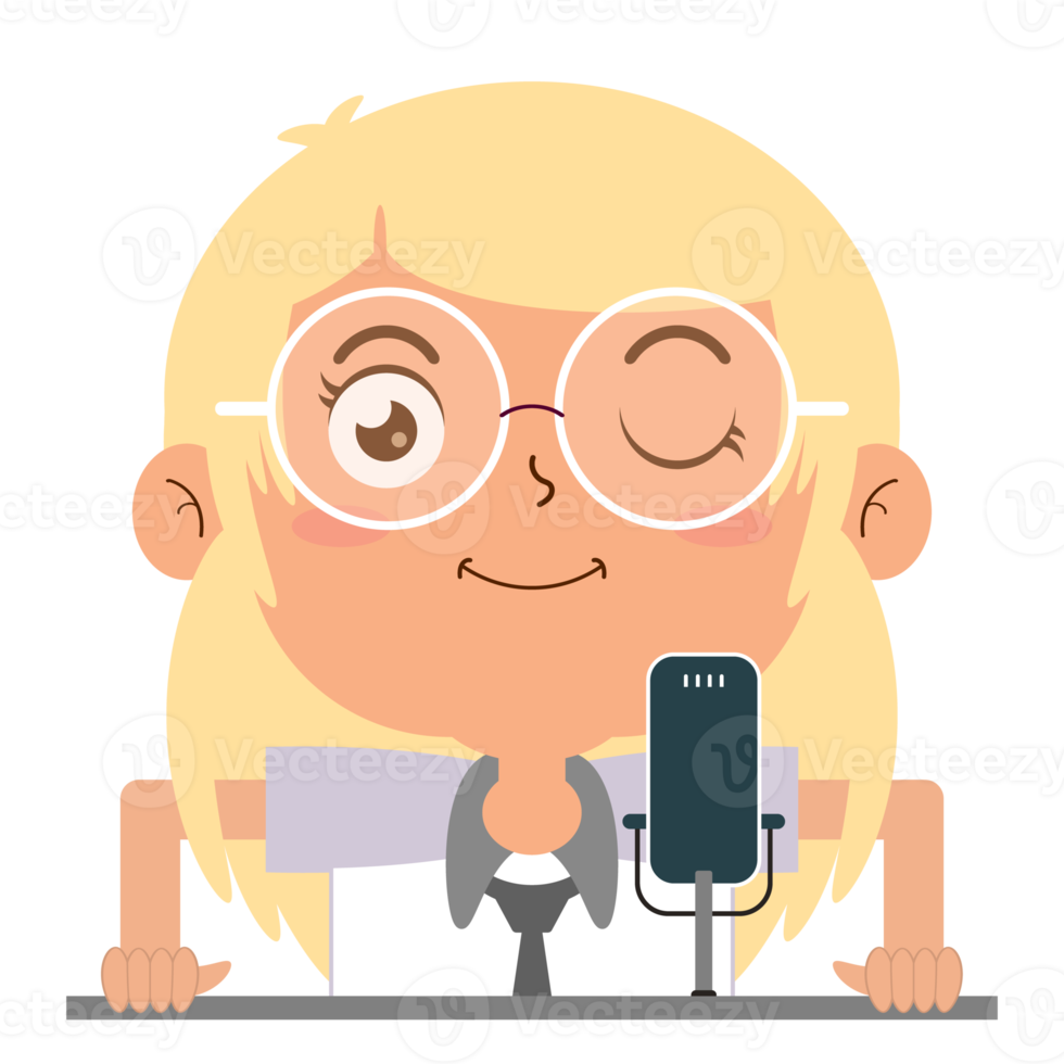 girl talk podcast happy face cartoon cute png