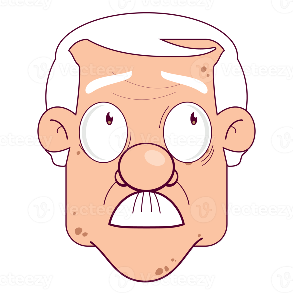 oldman doubt face cartoon cute png