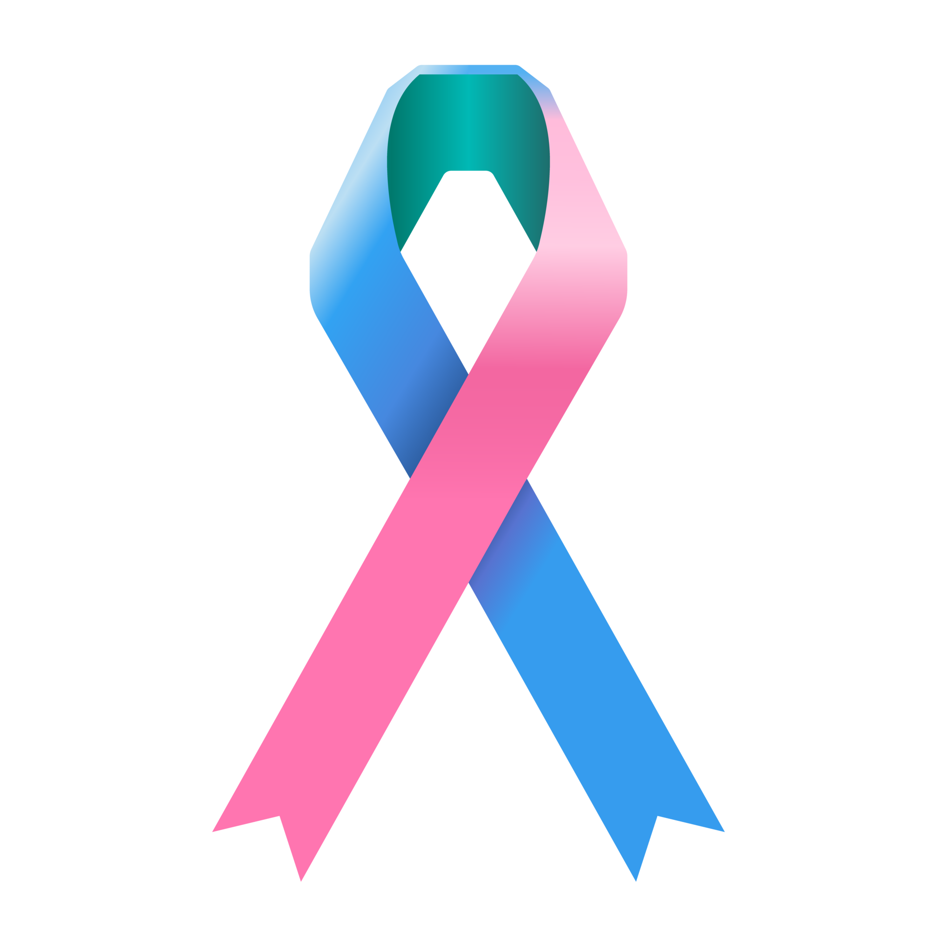 teal pink blue ribbon for thyroid cancer 16587431 PNG
