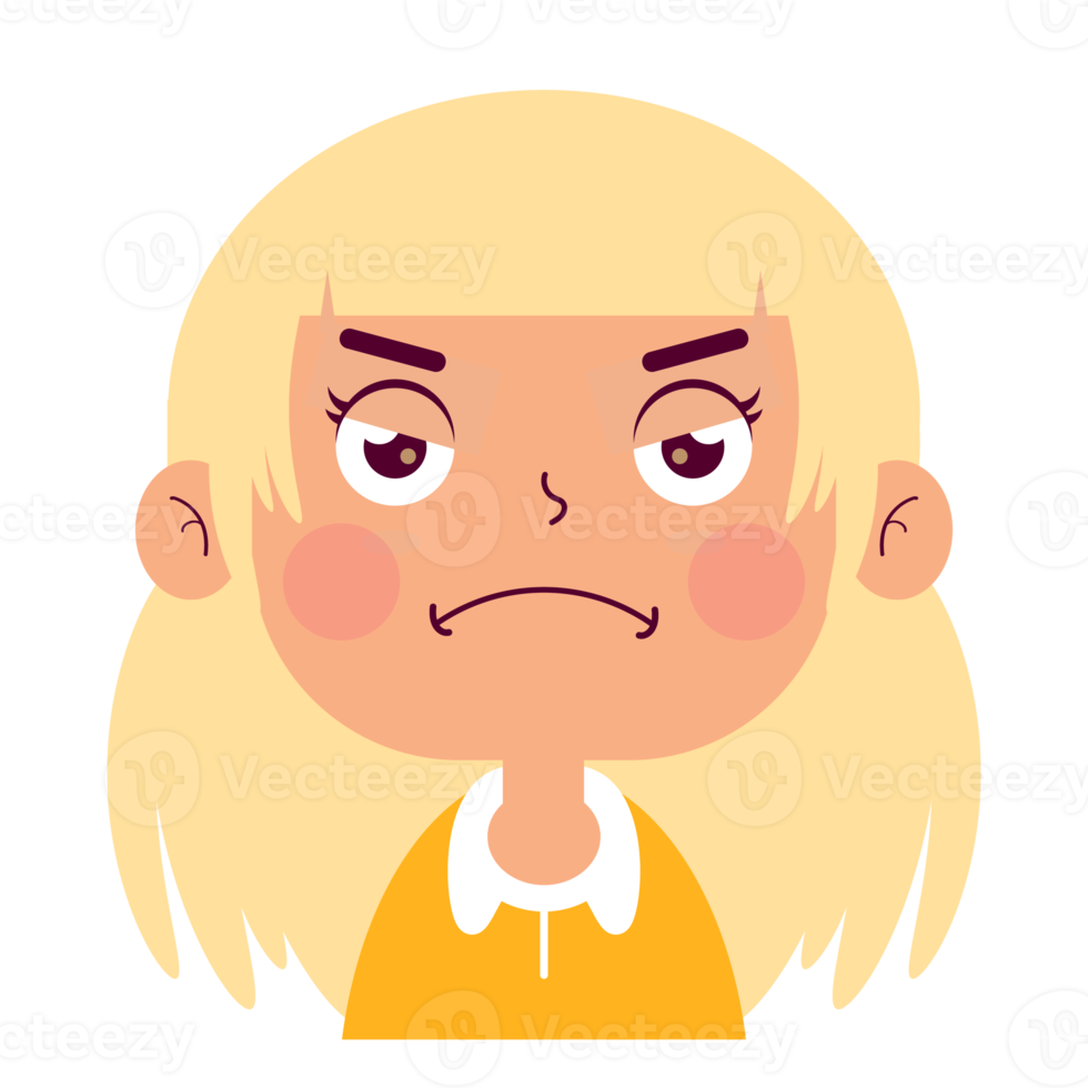 girl angry face cartoon cute png