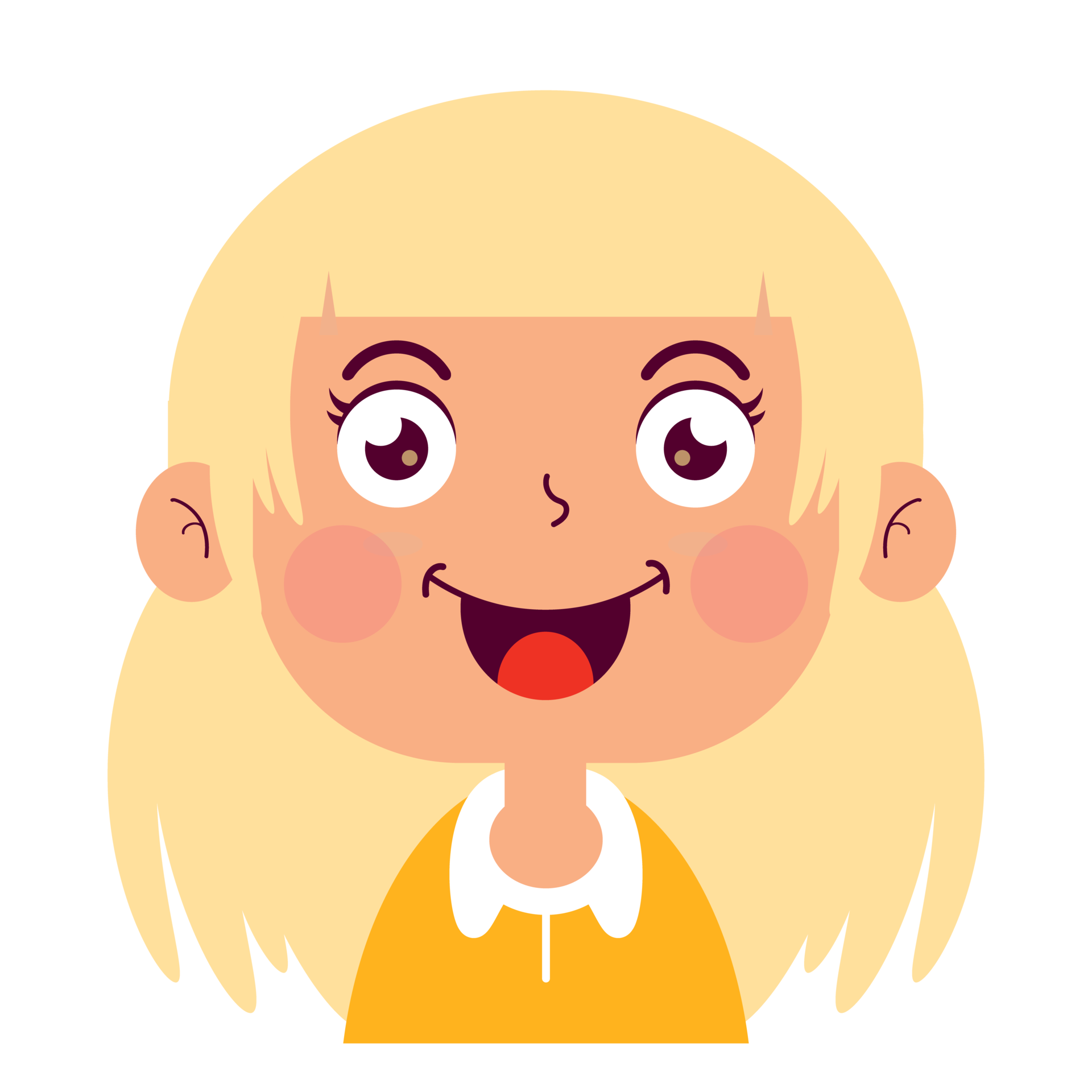 Free girl happy face cartoon cute 16587455 PNG with Transparent Background