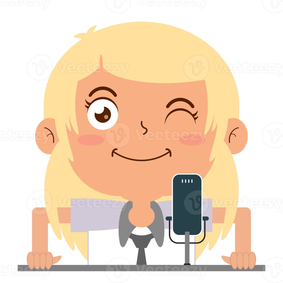 girl talk podcast happy face cartoon cute png