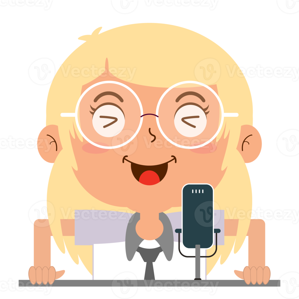 girl talk podcast happy face cartoon cute png