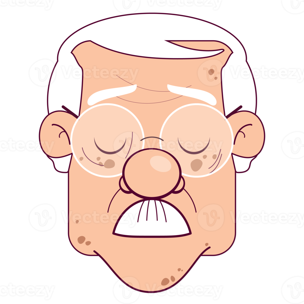 oldman schlafen gesicht cartoon niedlich png