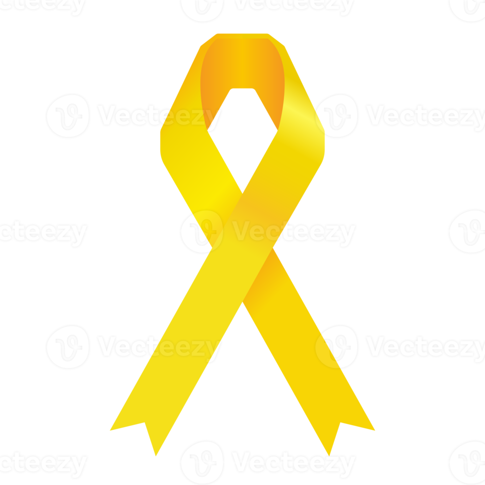 yellow ribbon for sarcoma or bone cancer png