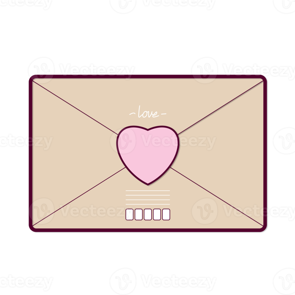 kärlek brev för valentine tecknad serie söt png