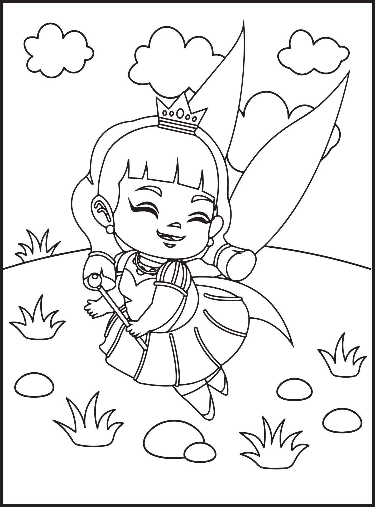 Fairy Tales Coloring Pages for Kids 16587640 Vector Art at Vecteezy