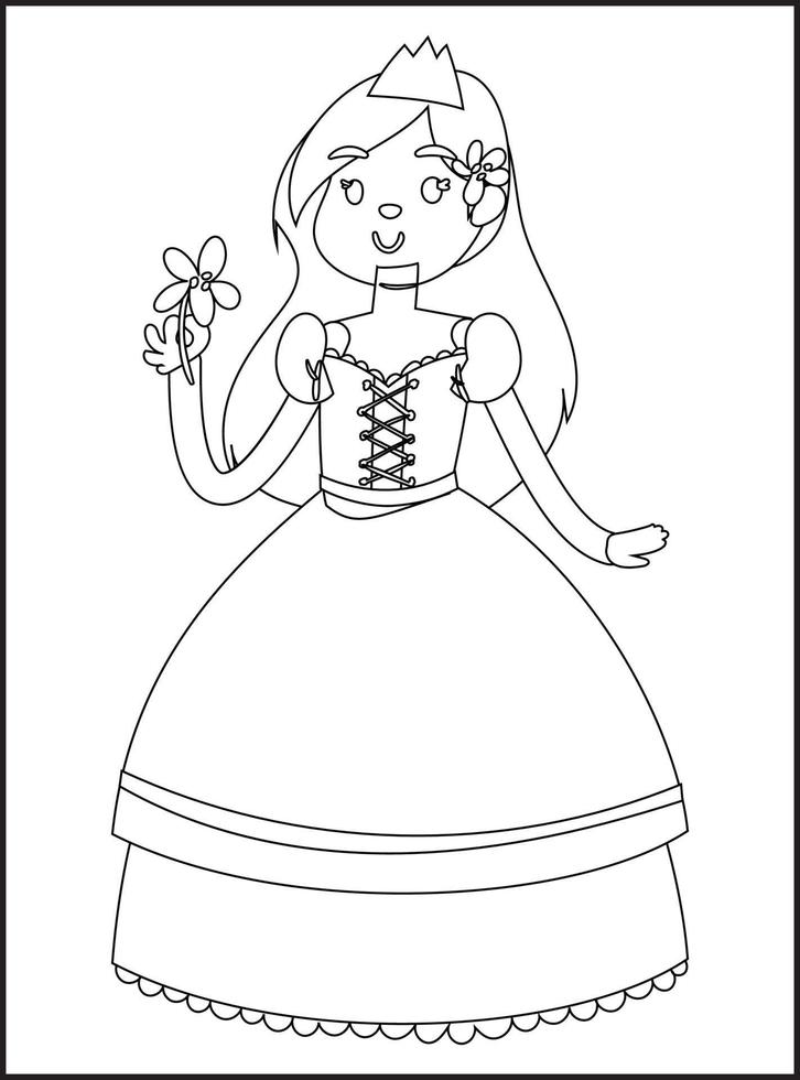 dibujos de princesas para colorear vector