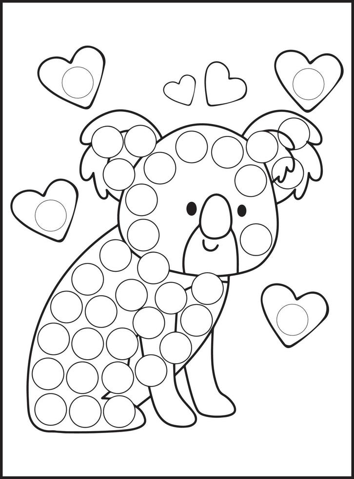 Valentine's Day Dot Markers Activity vector