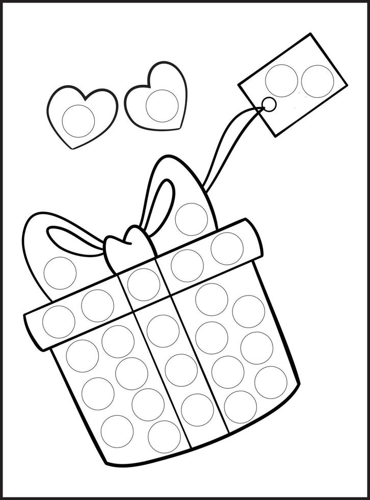 Valentine's Day Dot Markers Activity vector